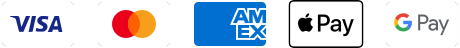 Visa, Mastercard, American Express, Apple Pay, Google Pay